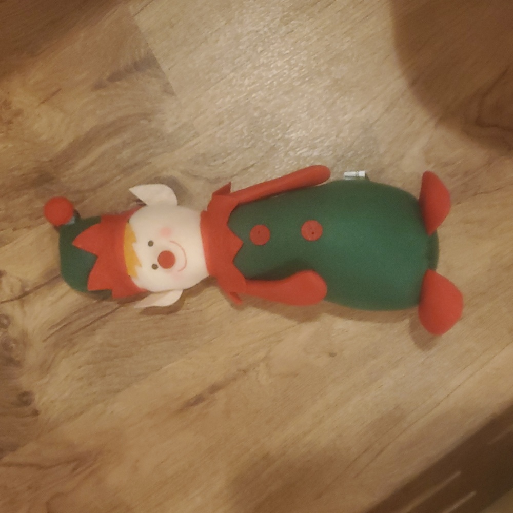 Source Unknown Green and Red Elf Stuffed Toy